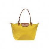 Sac Longchamp Logo soldes pas chers Shopping Le Pliage Petit Jaune